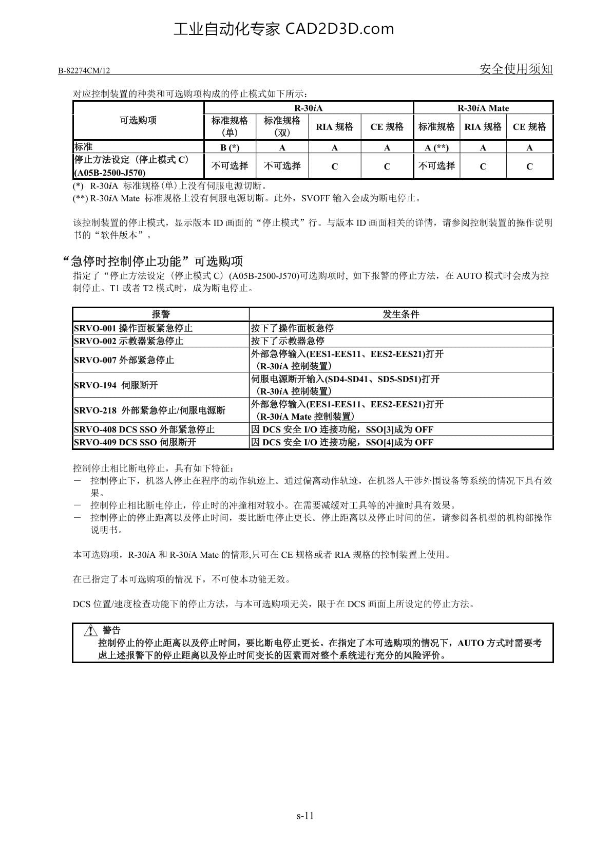 机器人的停止方法