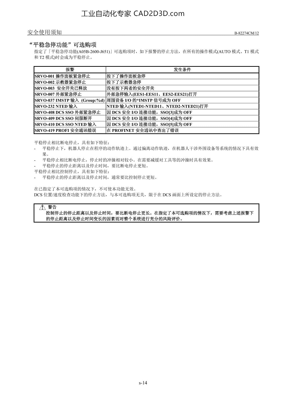 机器人的停止方法