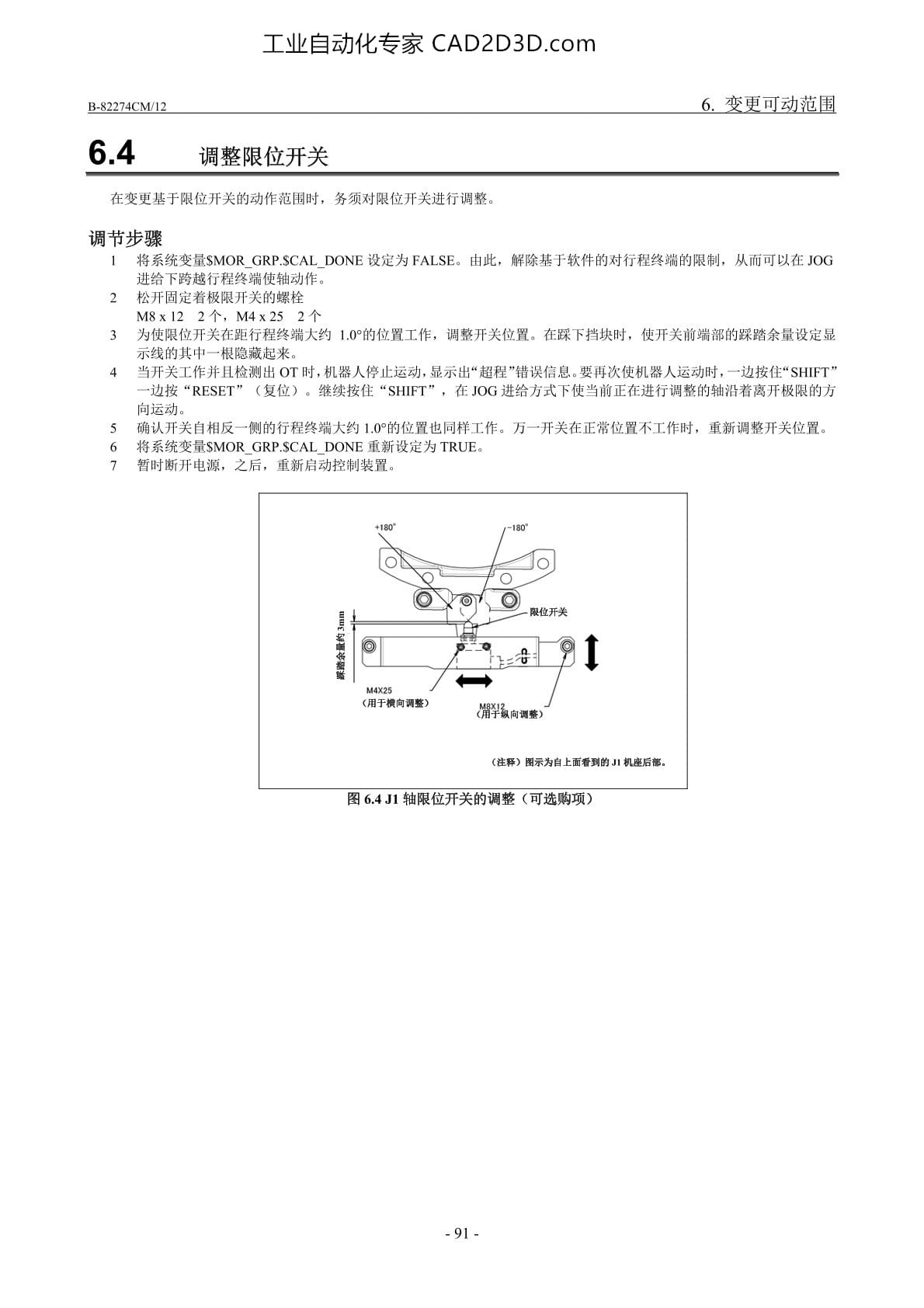 调整限位开关