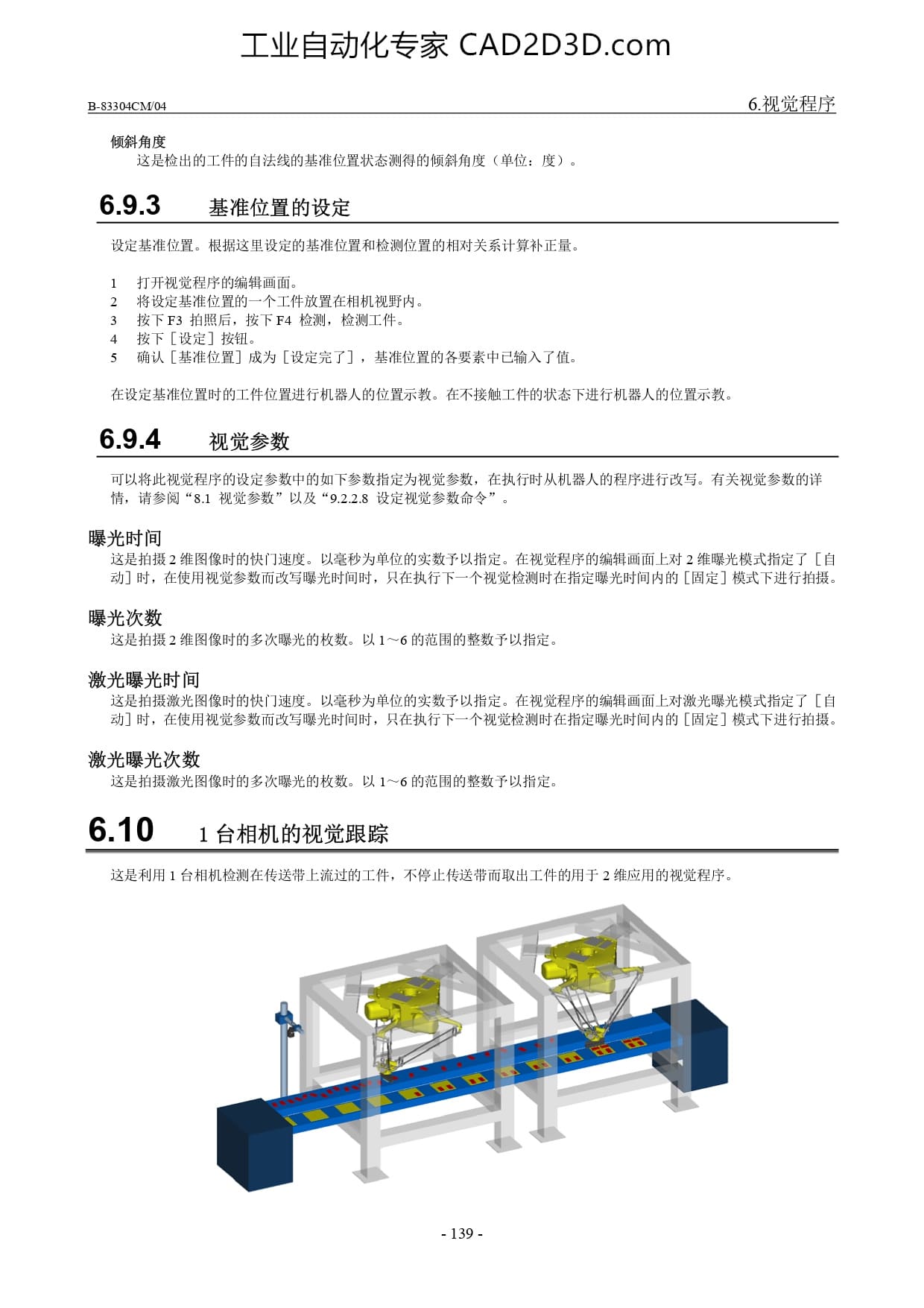 基准位置的设定、视觉参数、1 台相机的视觉跟踪