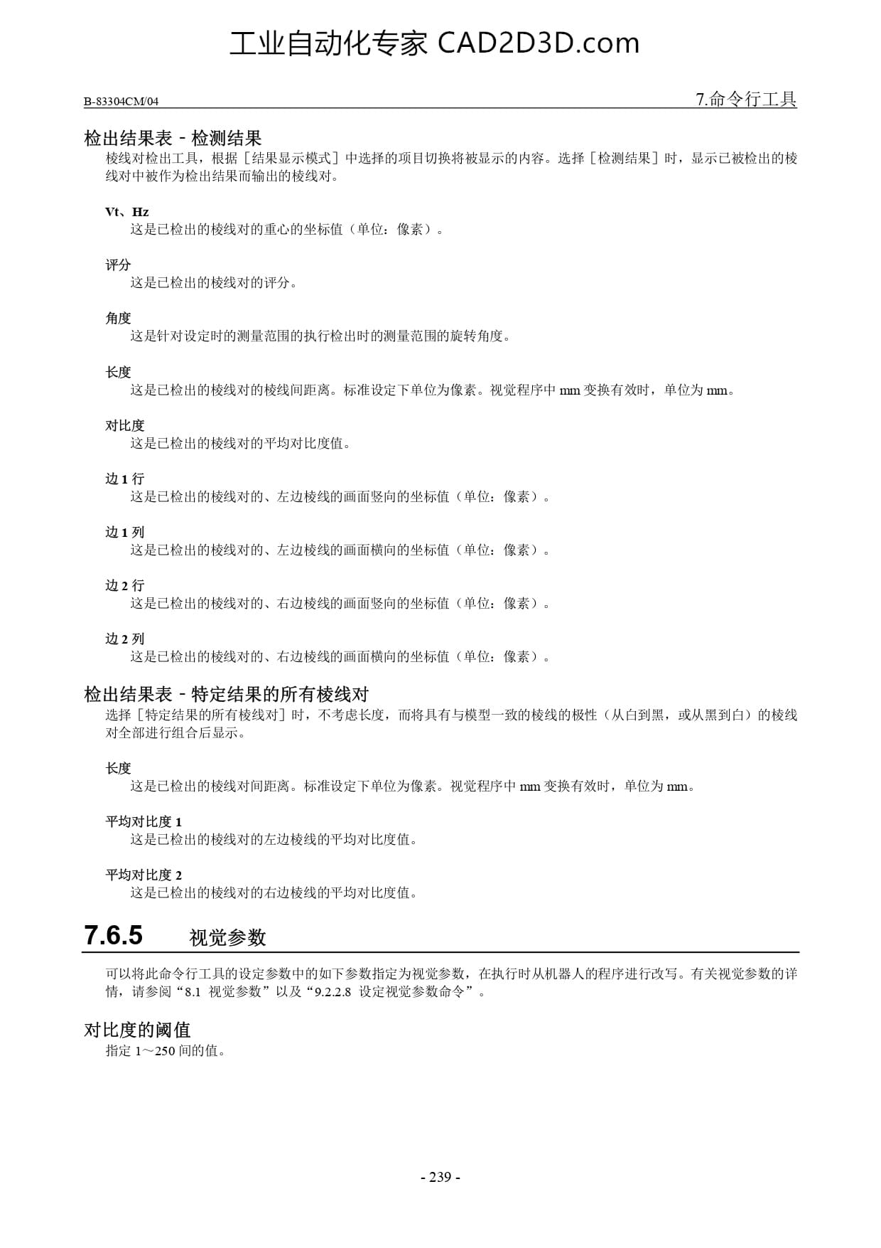 视觉参数
