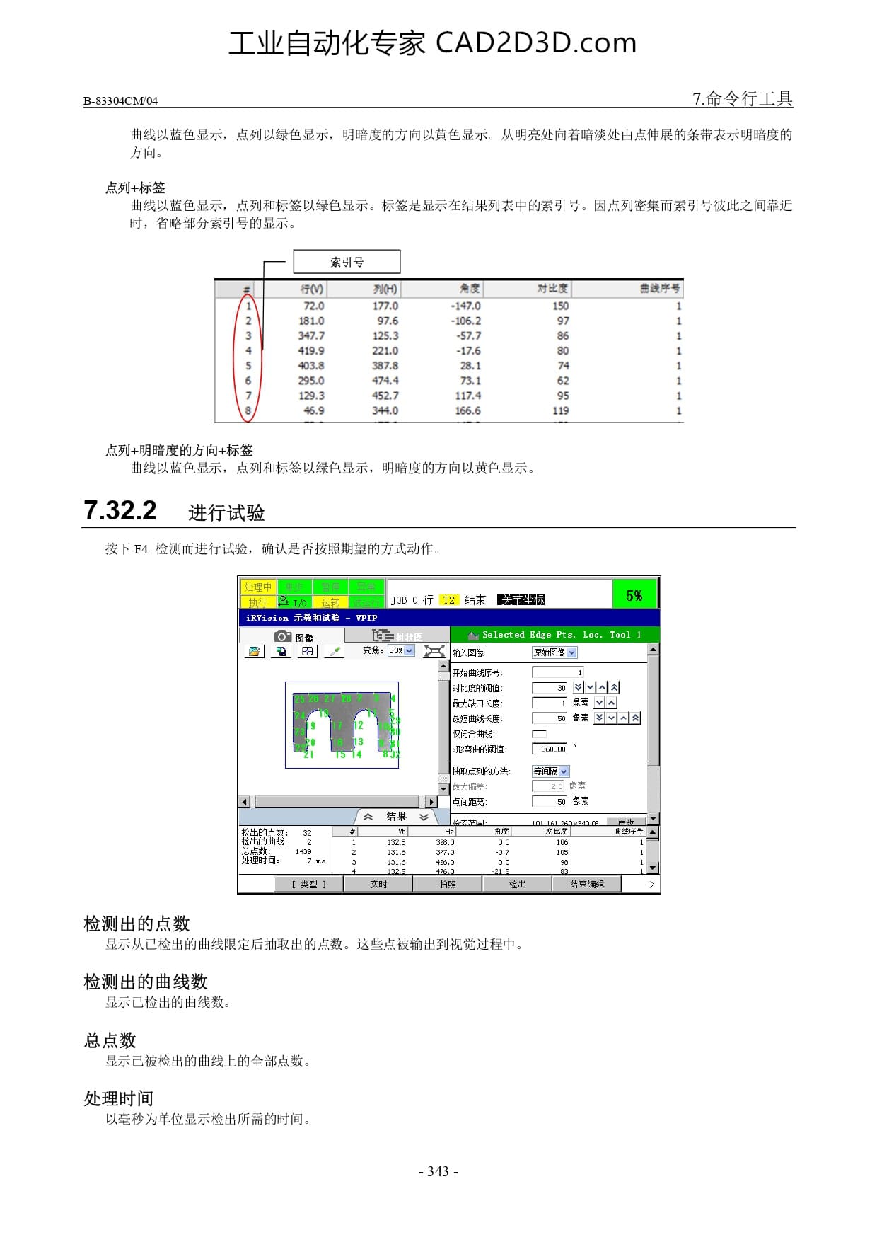 特征点列限定检出工具