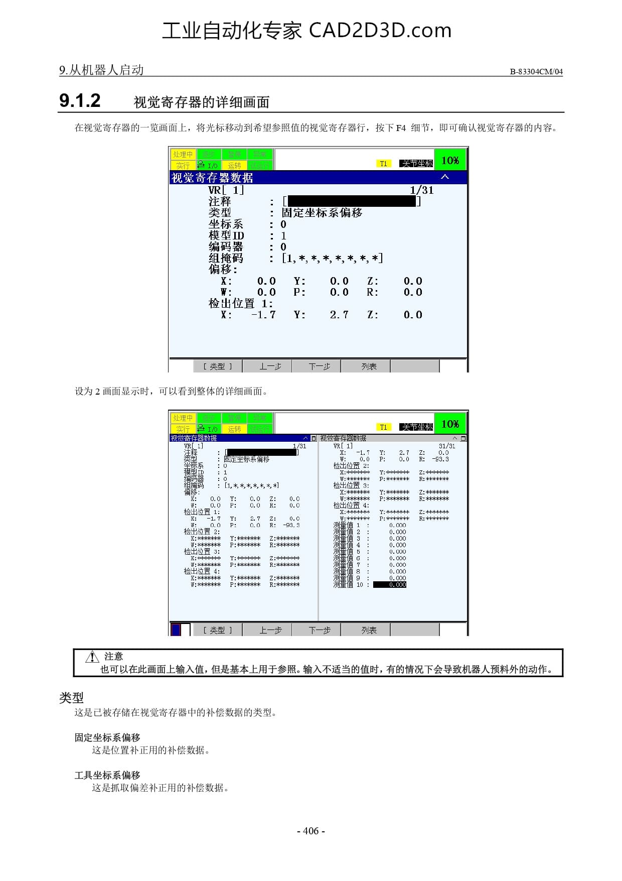 视觉寄存器的详细画面