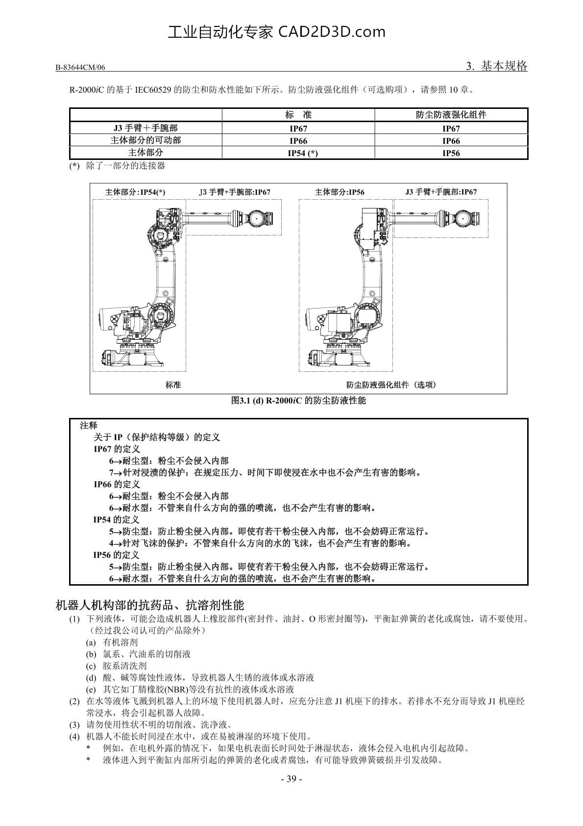 基本规格 防尘防液 抗药品、抗溶剂性能