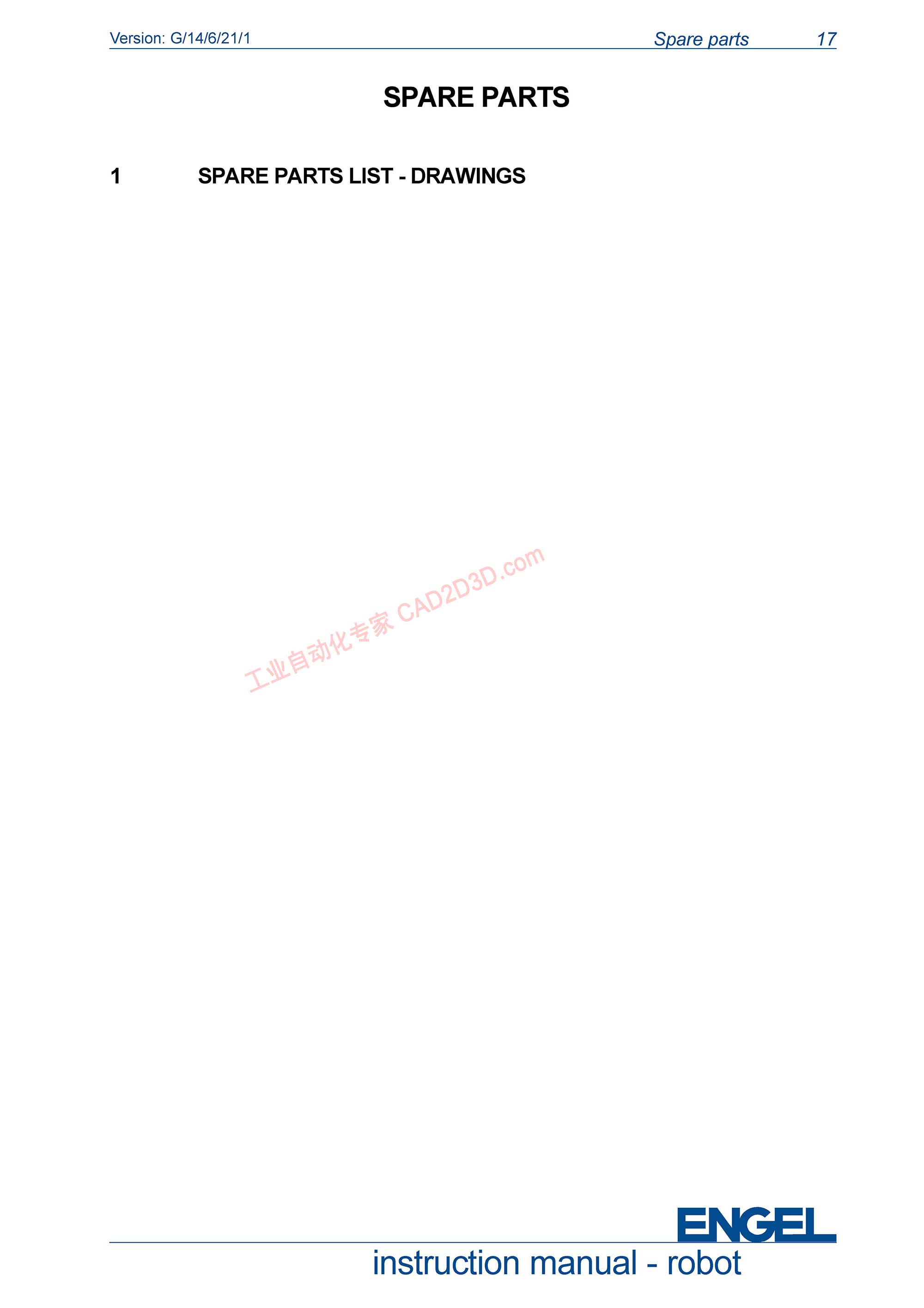 SPARE PARTS 1 SPARE PARTS LIST - DRAWING