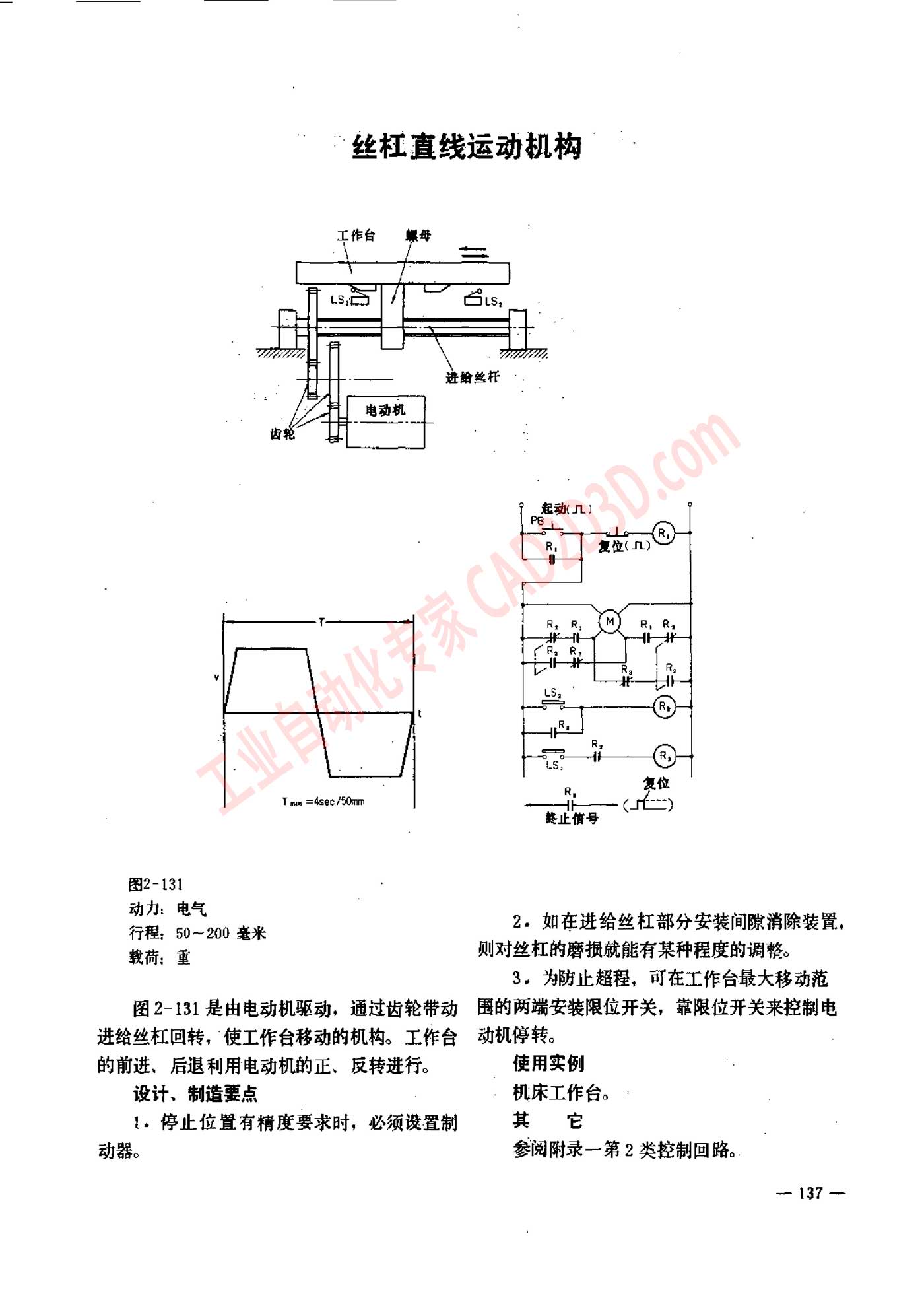 丝杠直线运动机构