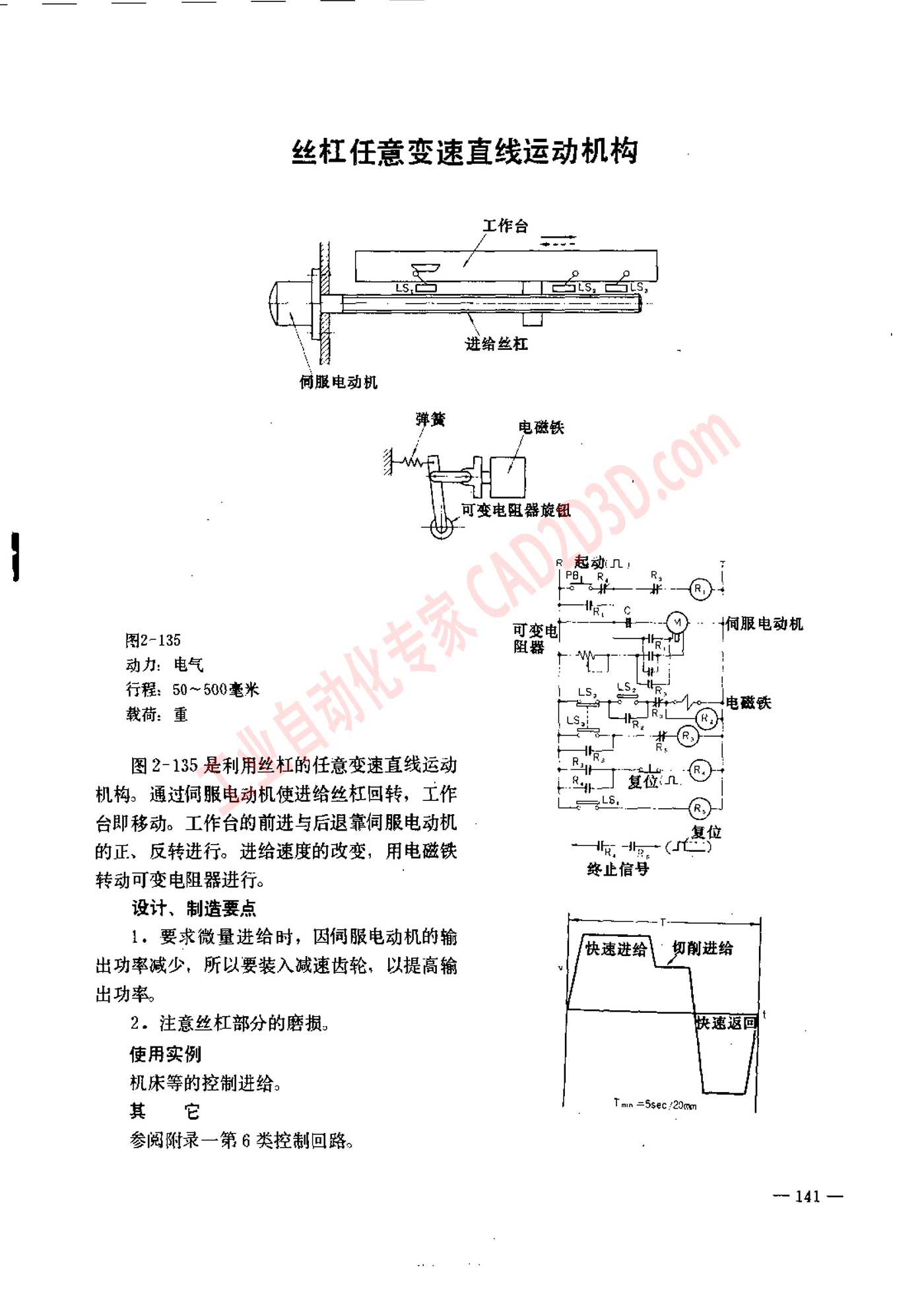 丝杠任意变速直线运动机构