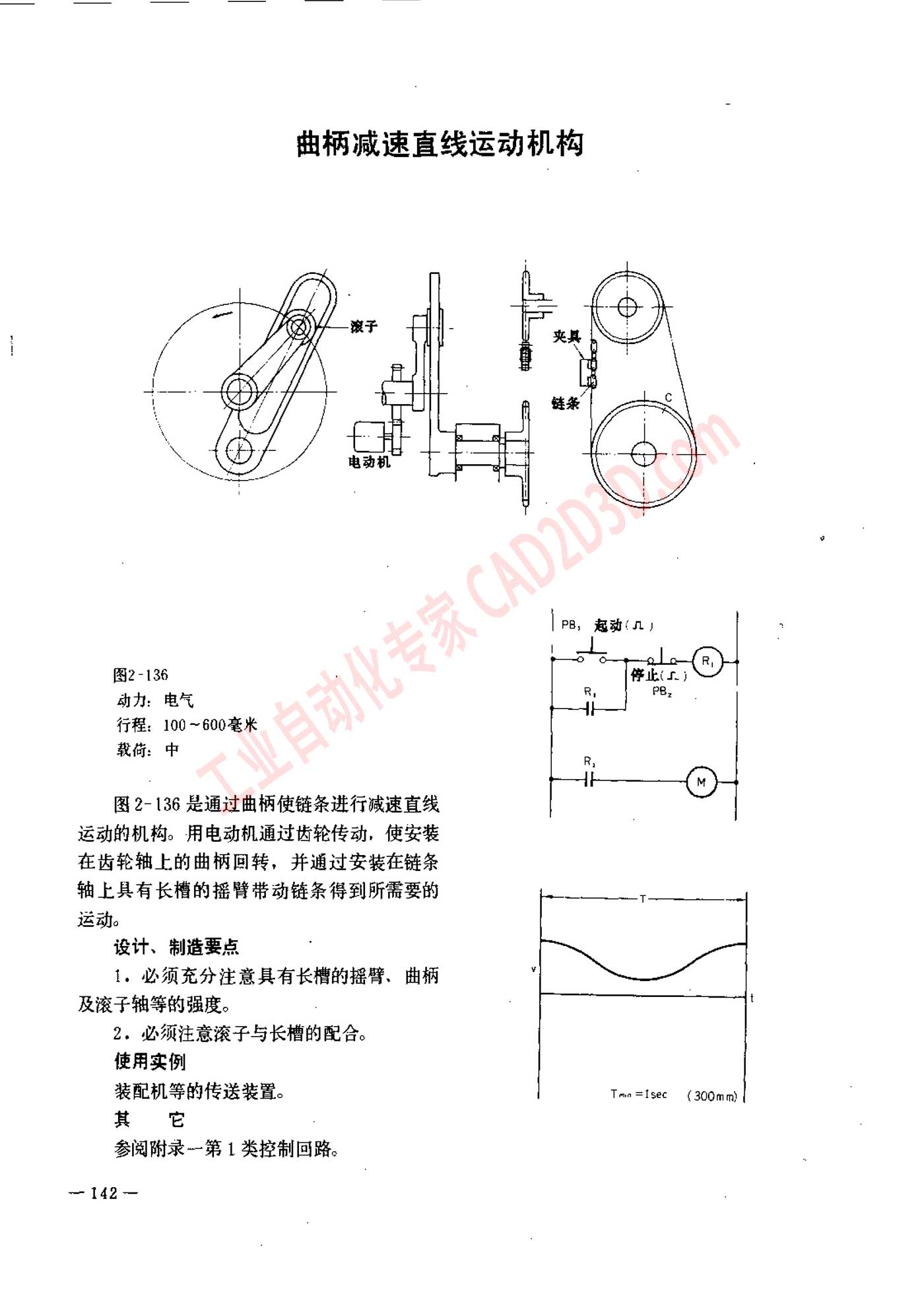 曲柄减速直线运动机构
