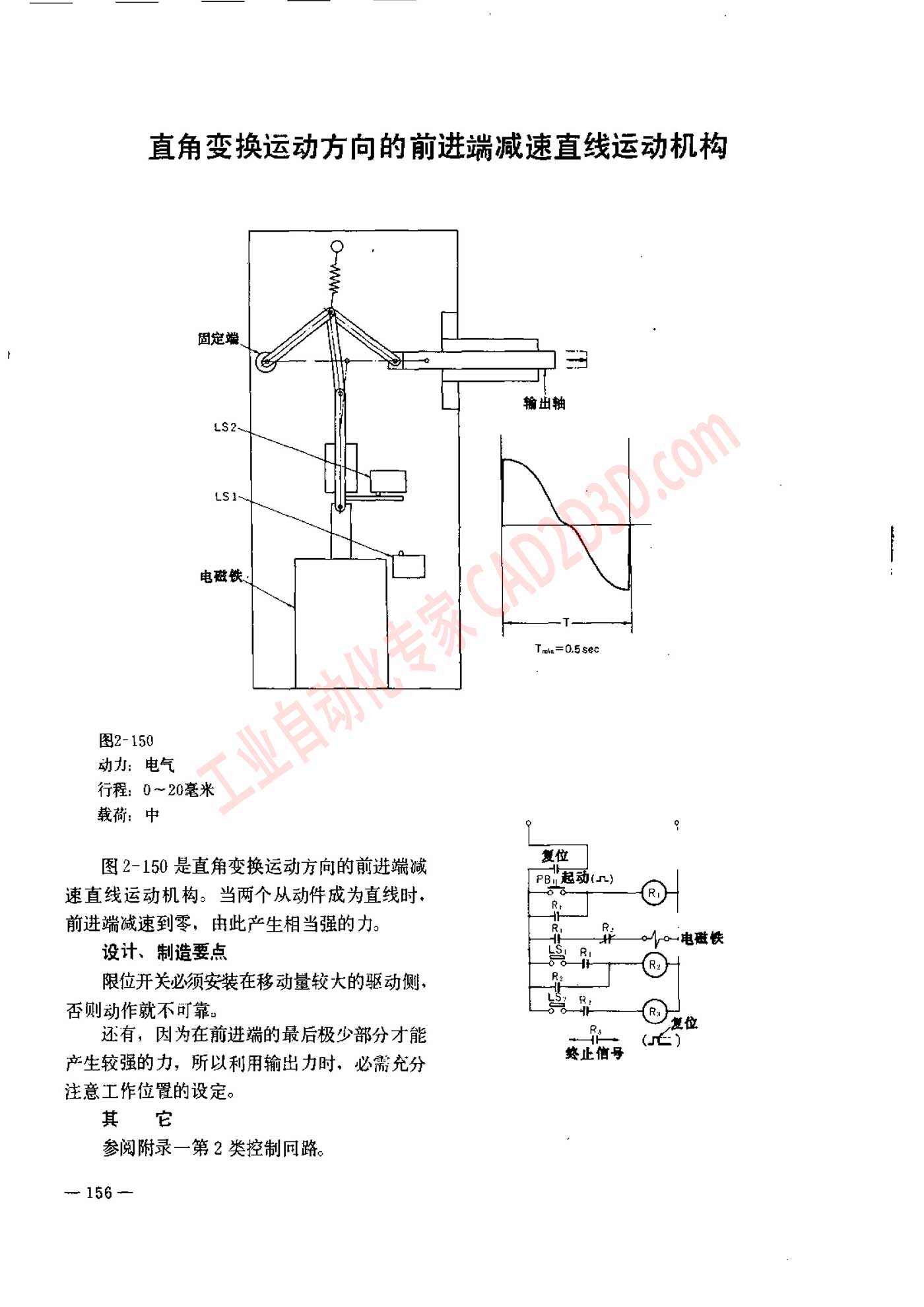 直角变换运动方向的前进端减速直线运动机构