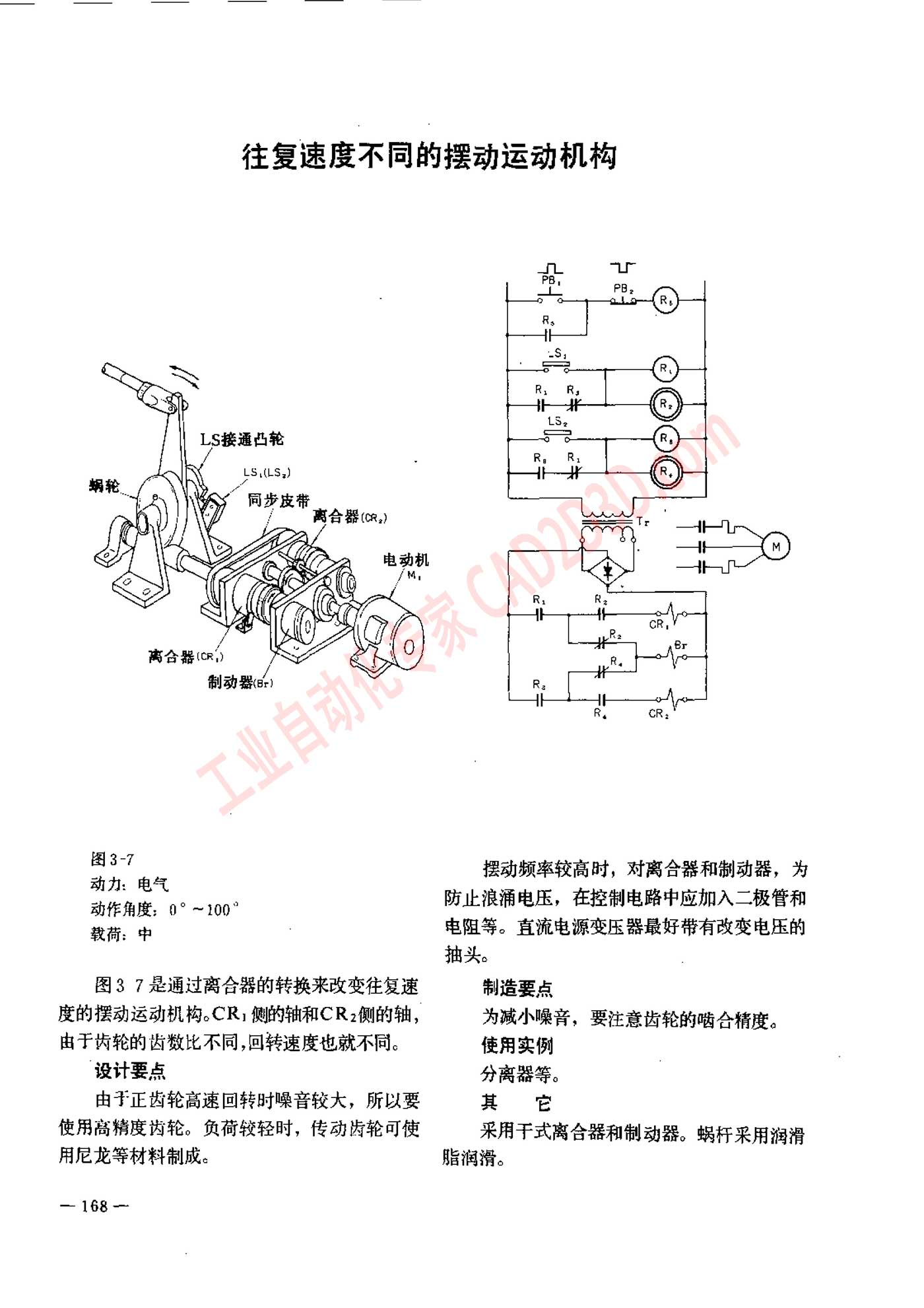 往复速度不同的摆动运动机构