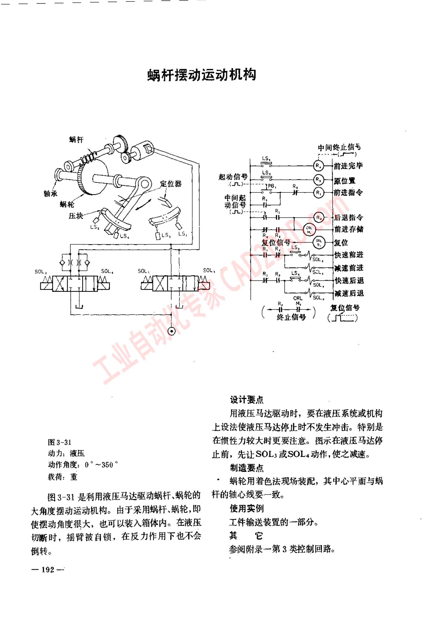 蜗杆摆动运动机构