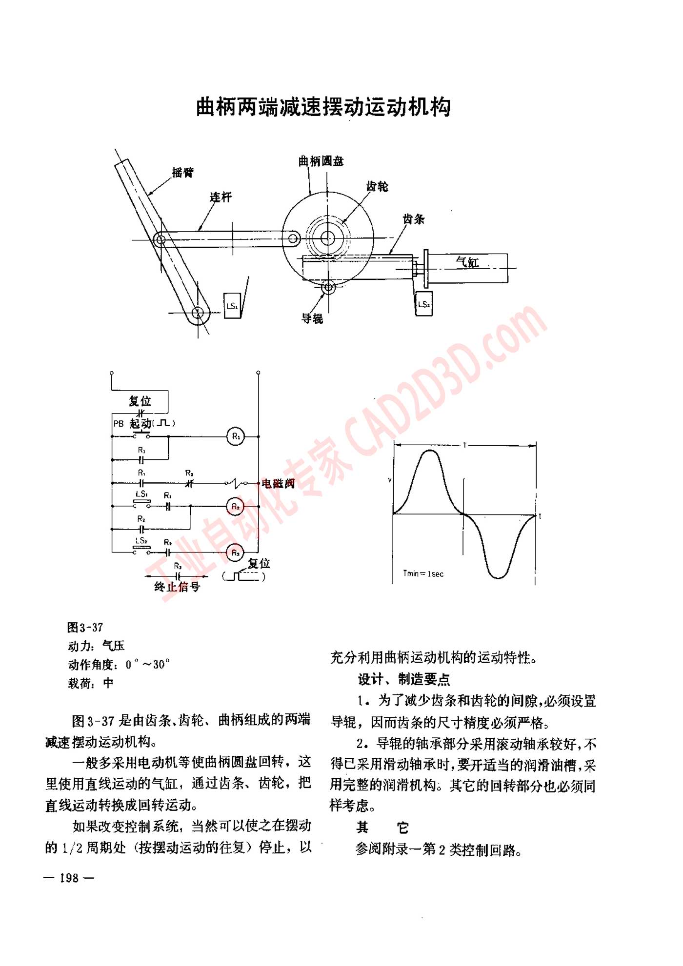 曲柄两端减速摆动运动机构