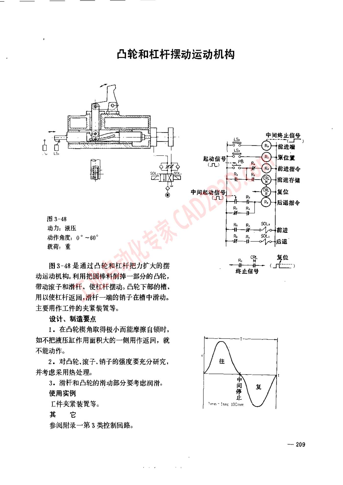 凸轮和杠杆摆动运动机构
