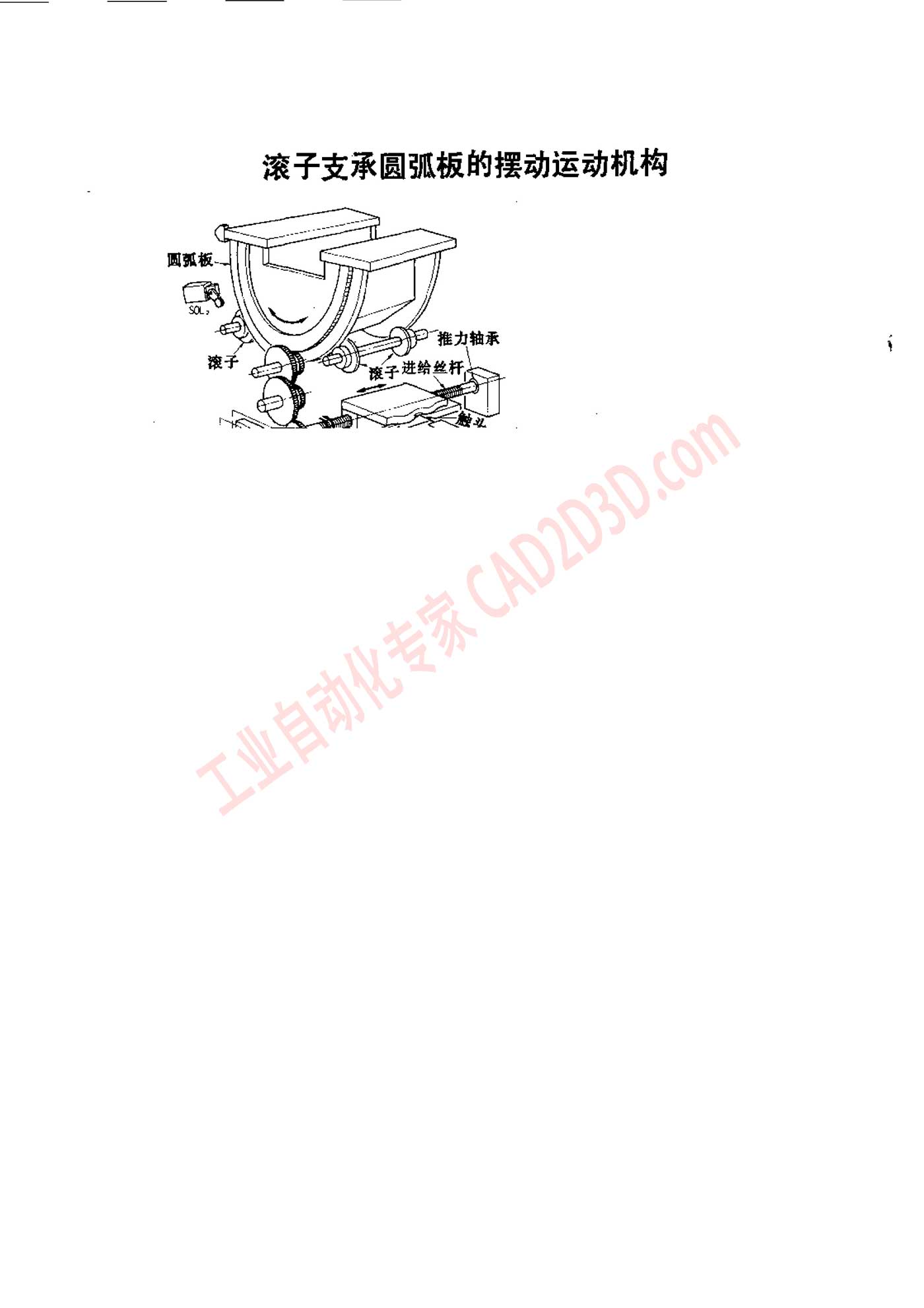 滚子支承圆弧板的摆动运动机构（图片有问题）