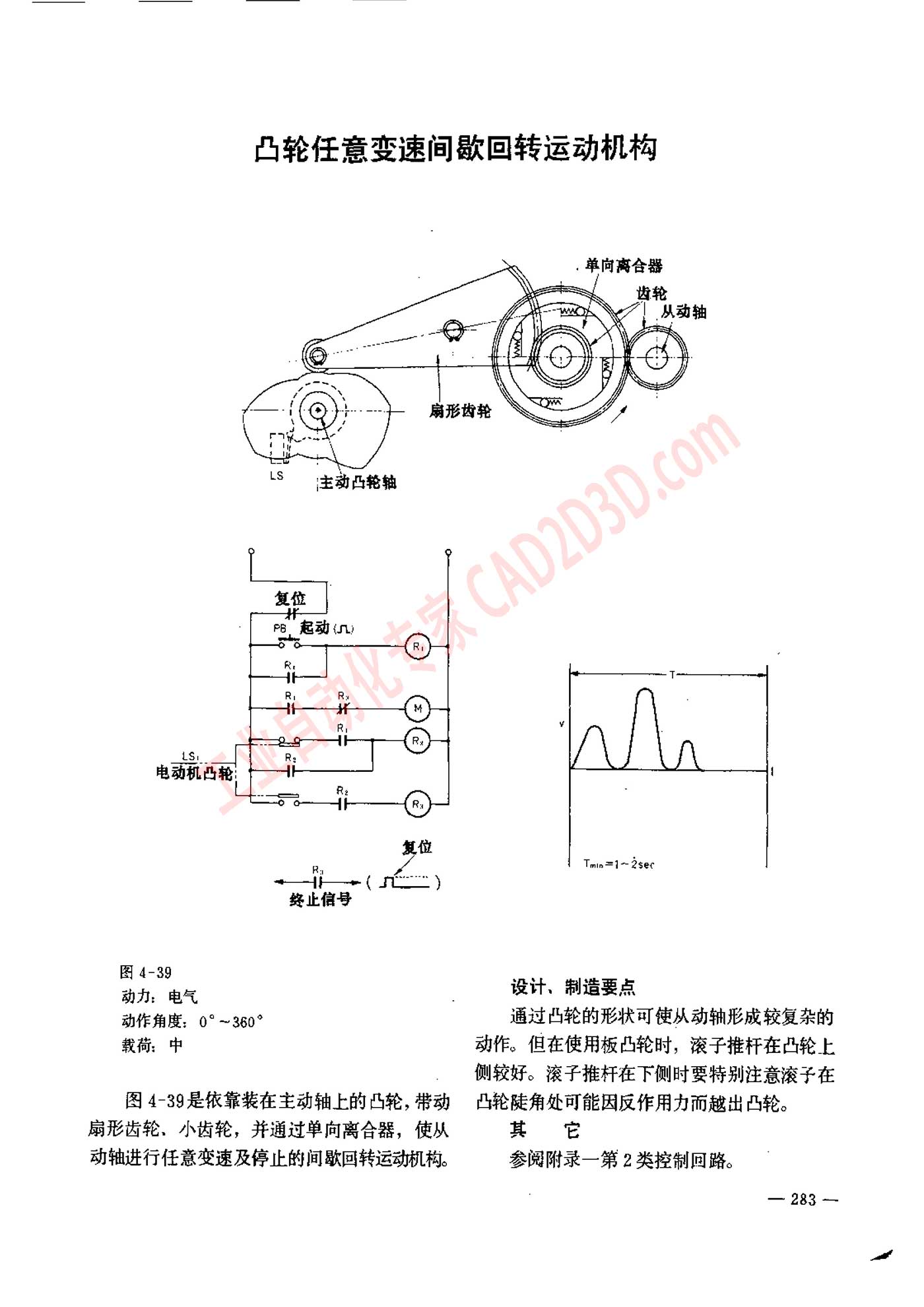 凸轮任意变速间歇回转运动机构