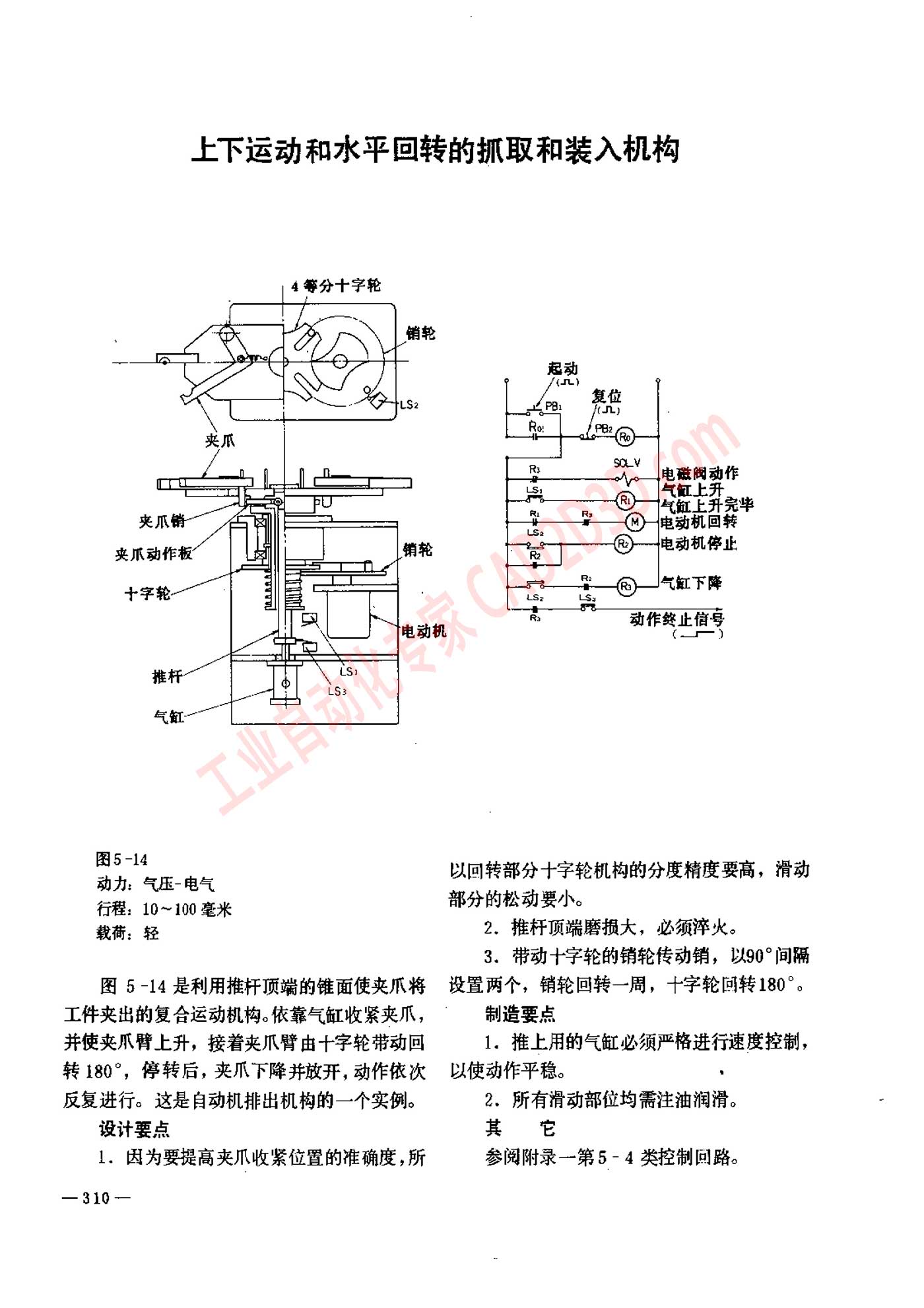 上下运动和水平回转的抓取和装入机构