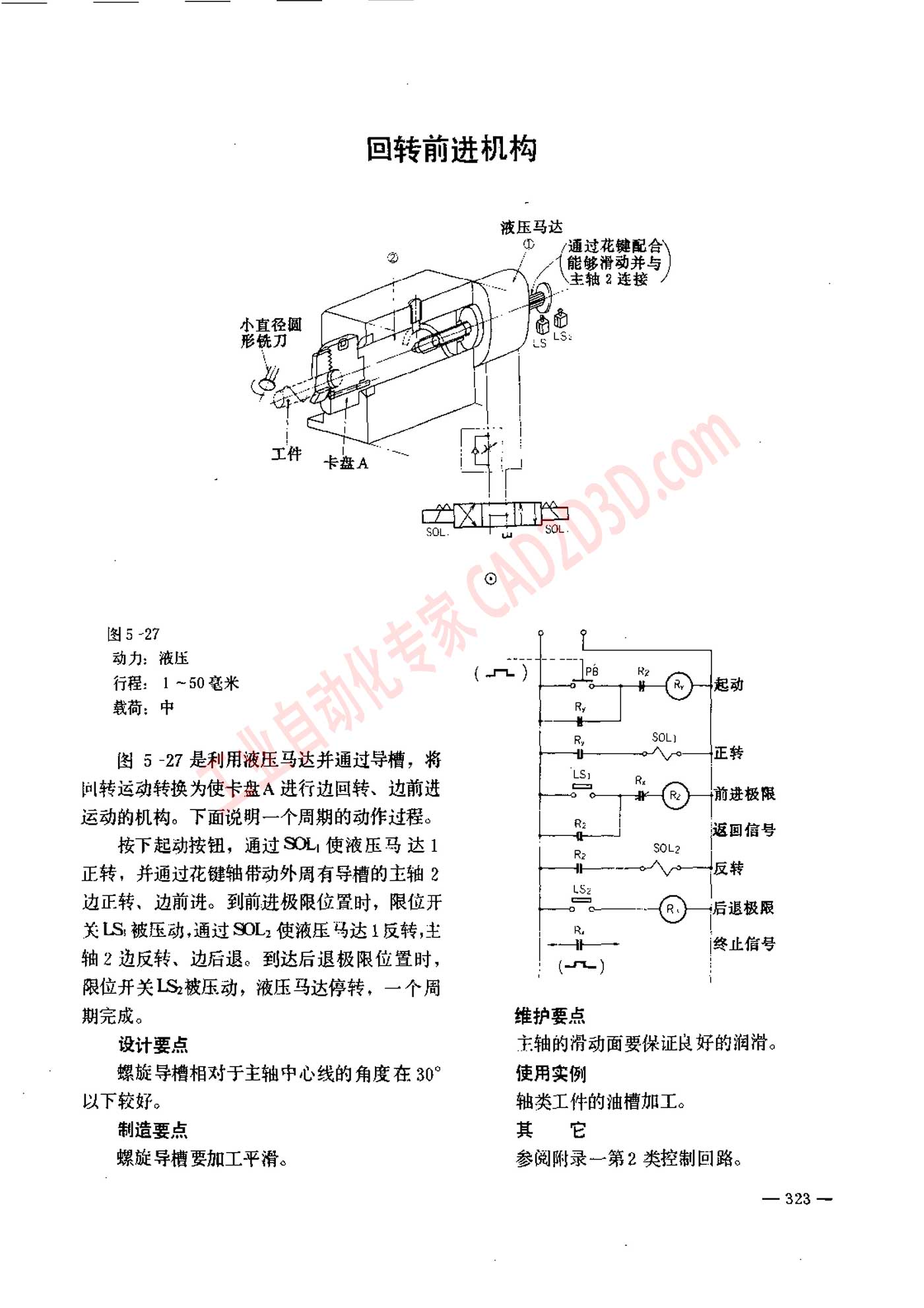 回转前进机构