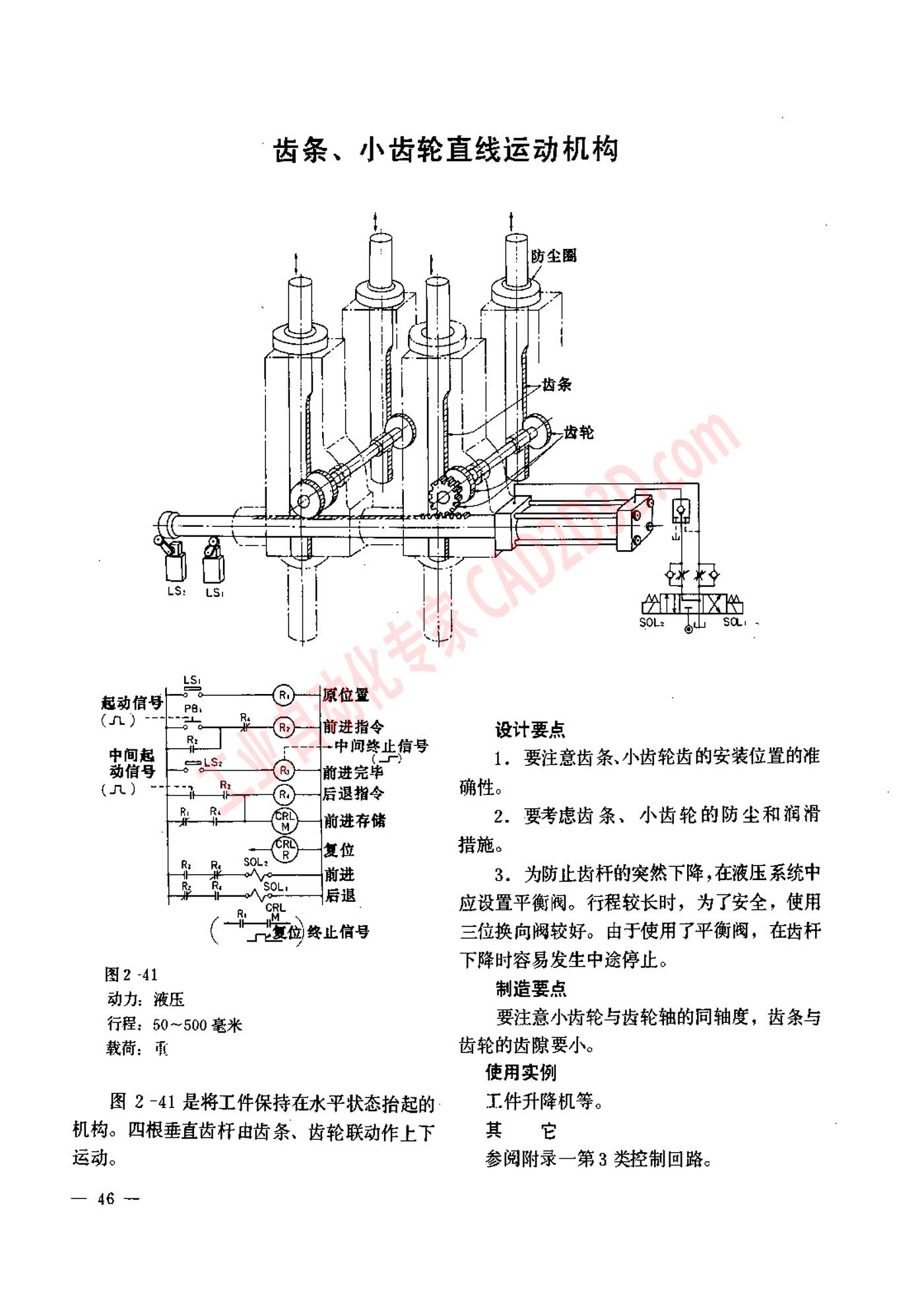齿条、小齿轮直线运动机构