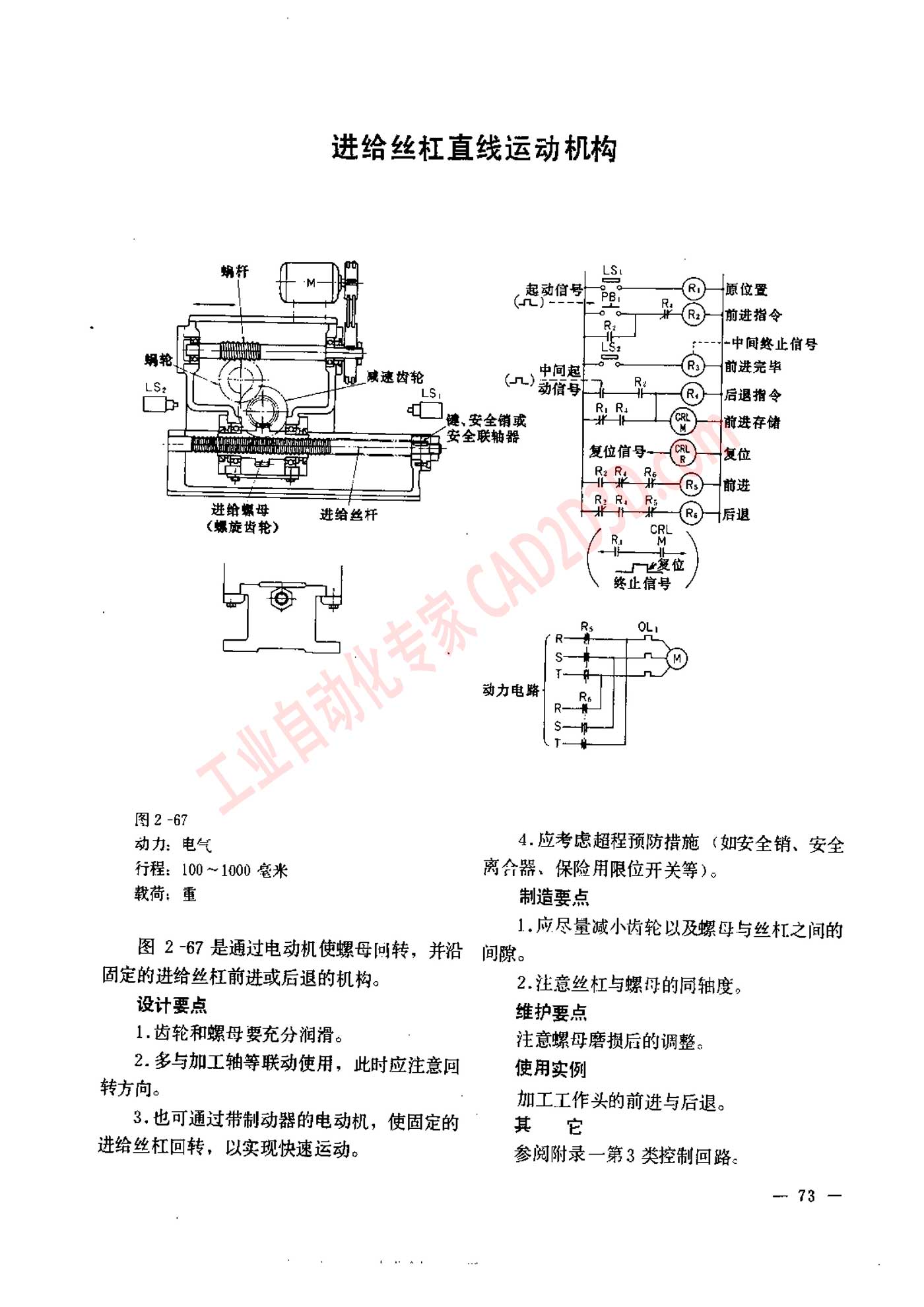 进给丝杠直线运动机构