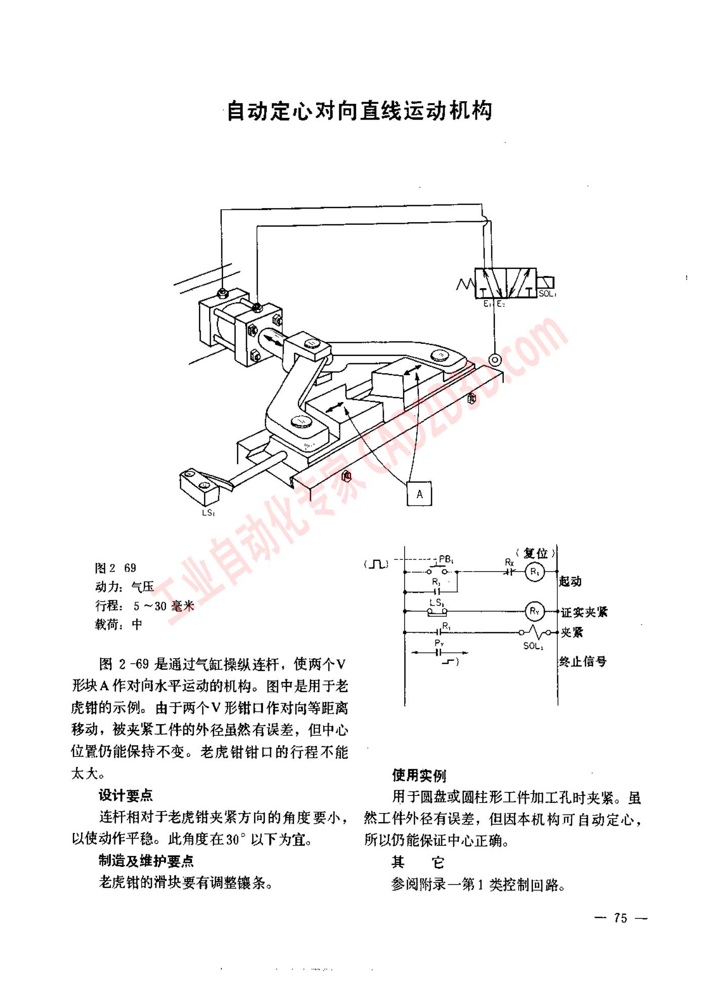 自动定心对向直线运动机构