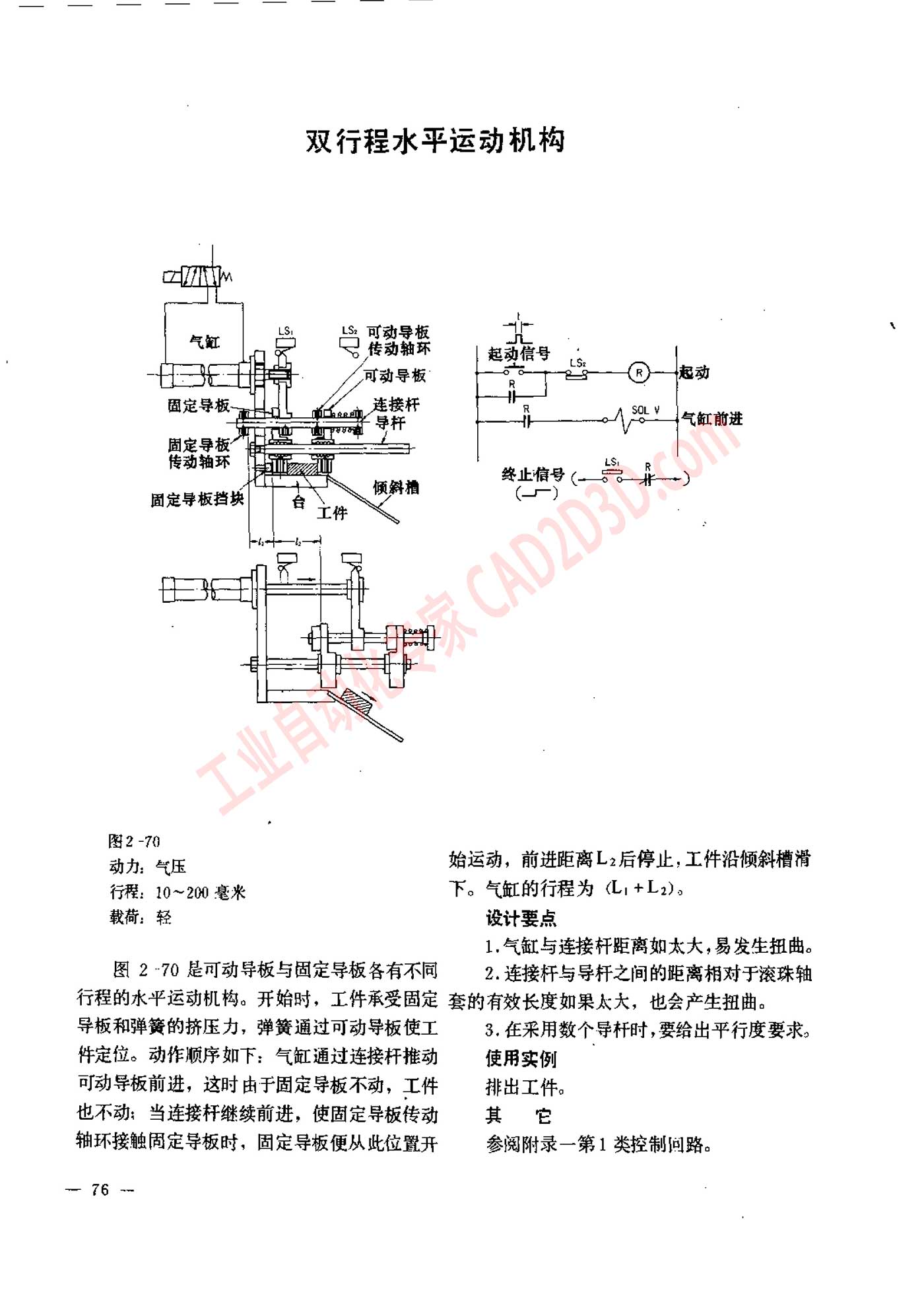 双行程水平运动机构