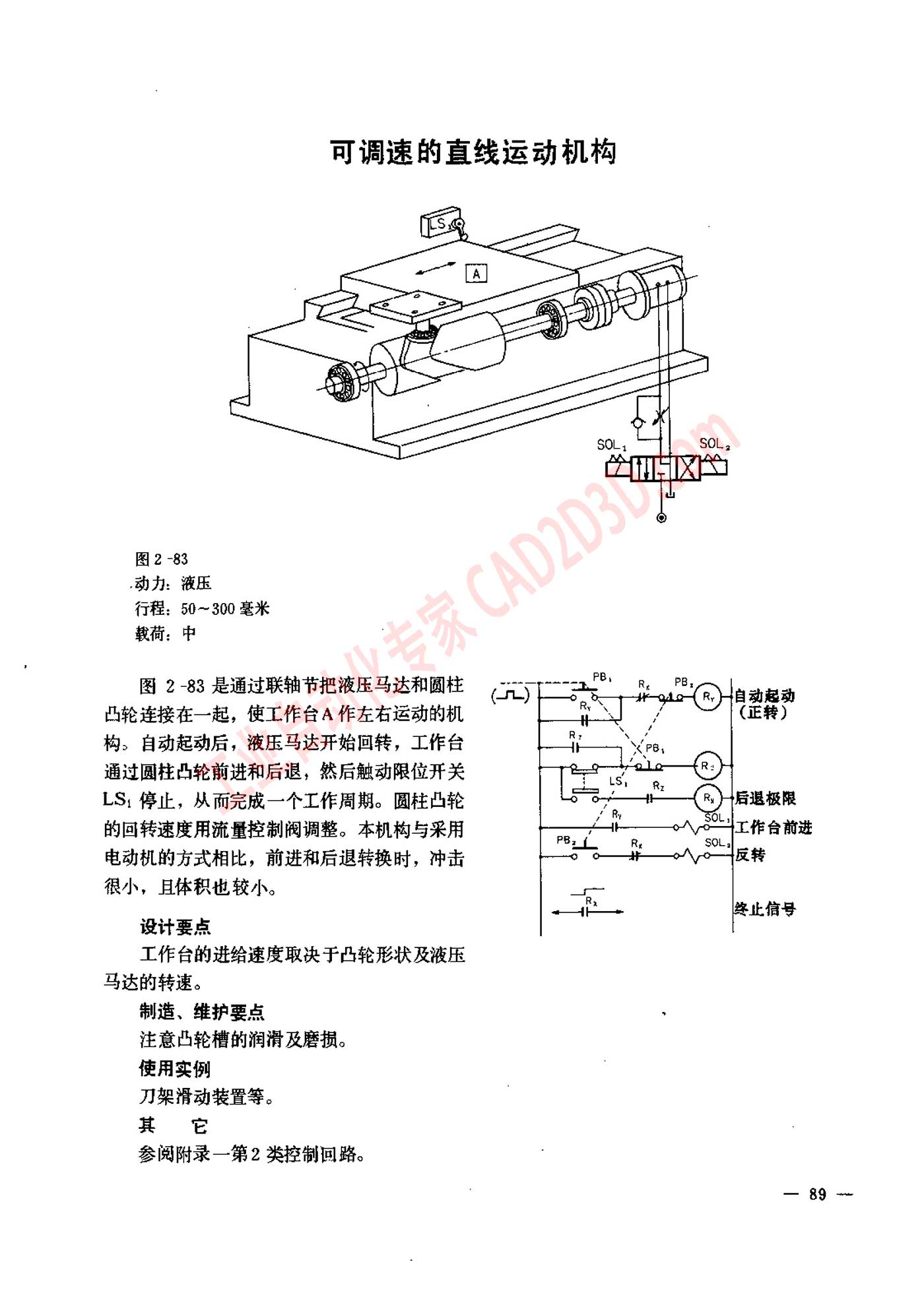 可调速的直线运动机构