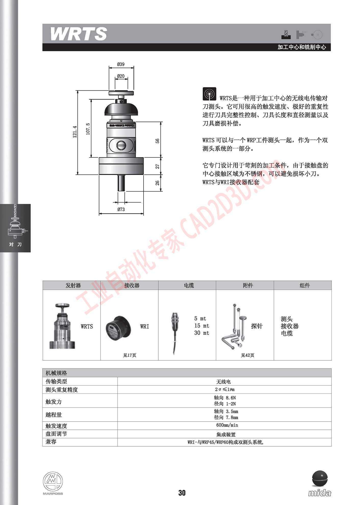 WRTS 无线电传输对刀测头