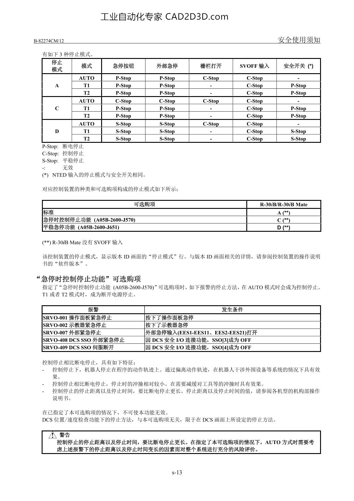 机器人的停止方法
