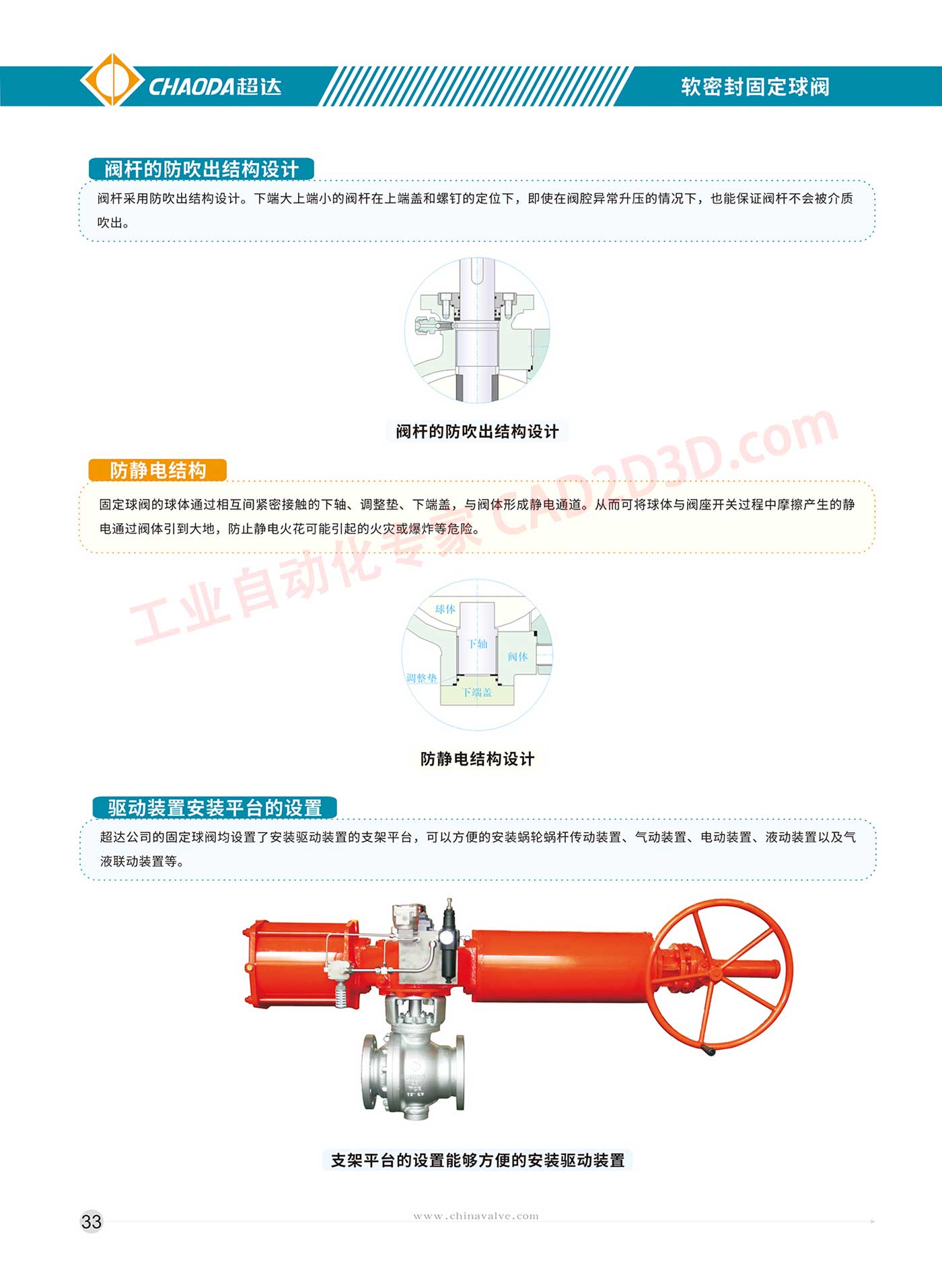 软密封固定球阀 球前球后双重密封结构设计