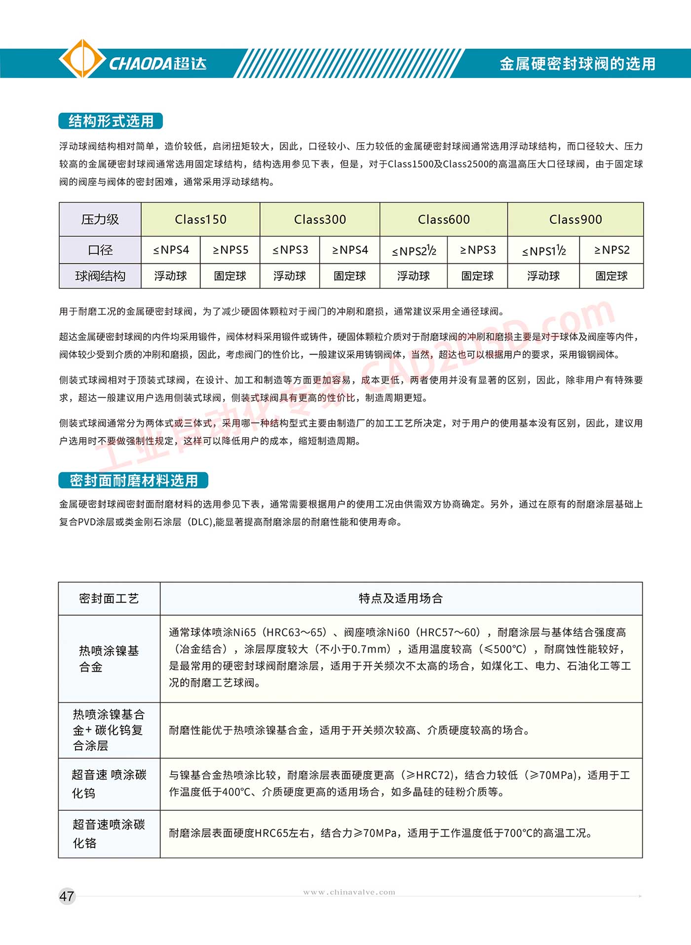 金属硬密封固定球阀的选用 结构形式选用 密封面耐磨材料选用