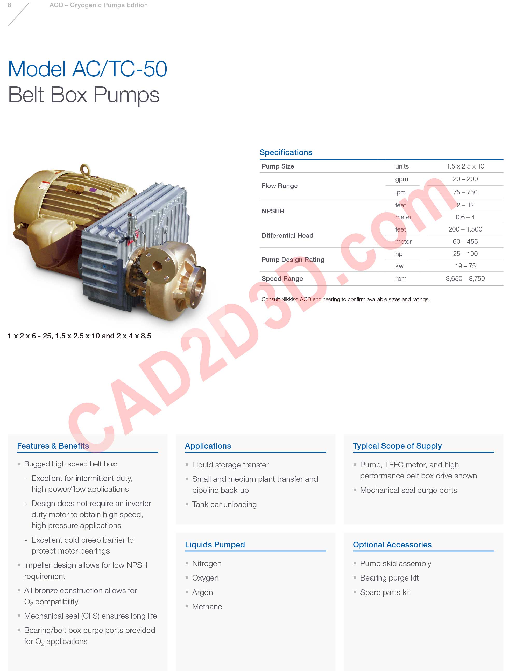 Model AC/TC-50 皮带式泵