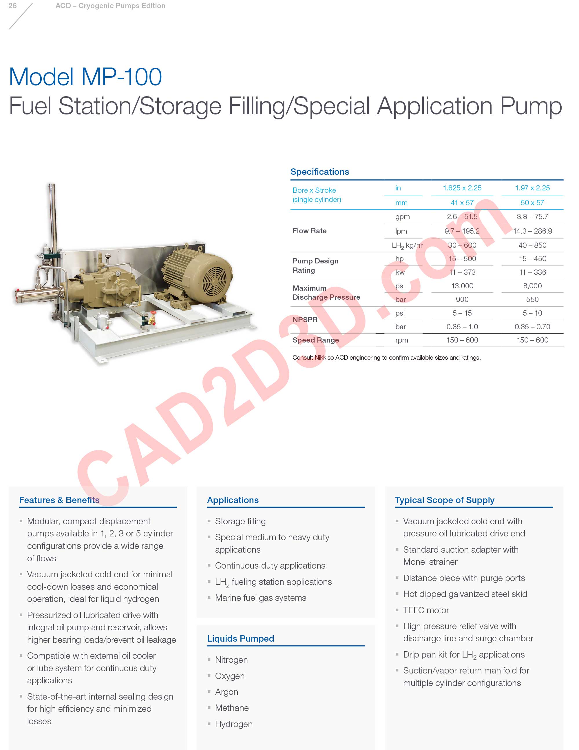 Model MP-100 加注站 / 储罐充装 / 特殊工况用泵