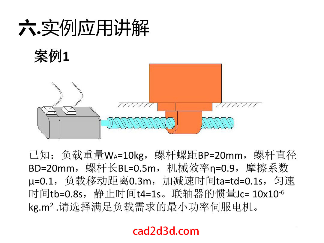 伺服电机的选型计算方法及应用案例