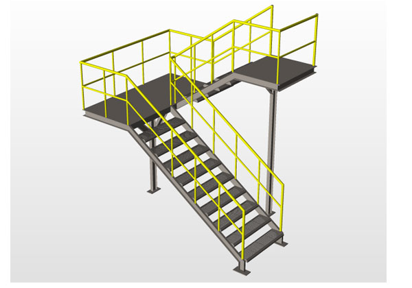 车间钢制双层梯子 SolidWorks 模型下载