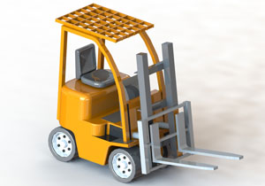 工厂动力叉车3D模型SolidWorks零件格式源文件