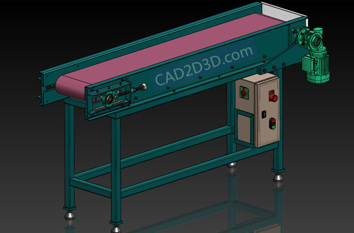 皮带输送机三维图（3D）SolidWorks格式源文件免费下载