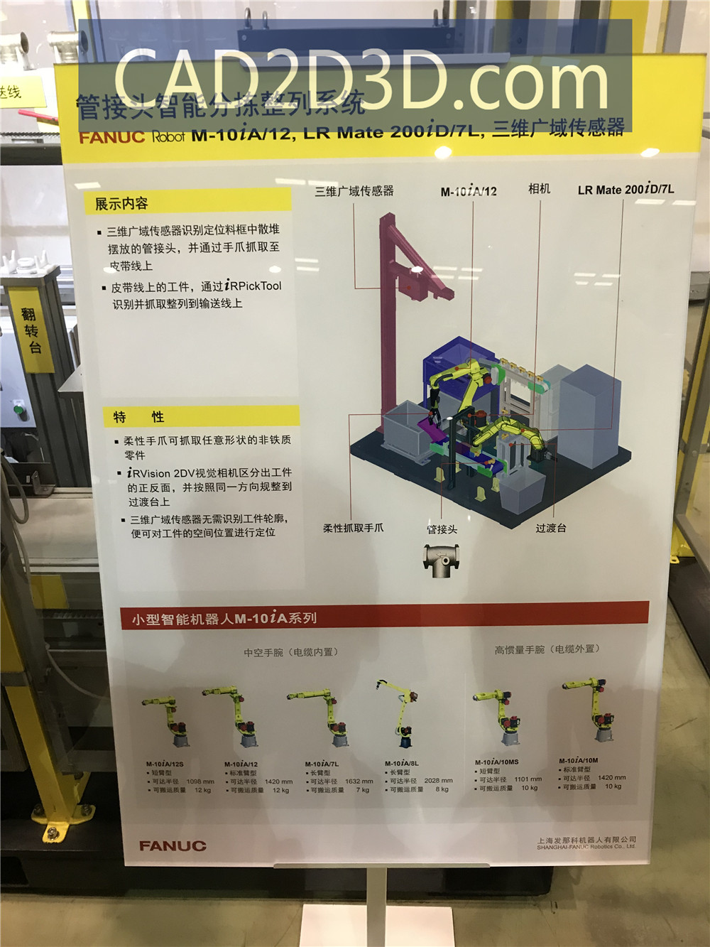 上海发那科（FANUC）机器人工厂（机器人应用场景展厅）参观 现场图片