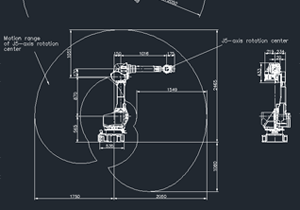 发那科机器人 FANUC M-710iC/50 机器人运动范围图 dwg 通用格式