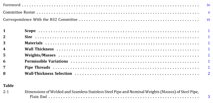 最新2018版美标不锈钢管B36.19M（ASME B36.19M-2018 Stainless Steel Pipe） 标准免费下载