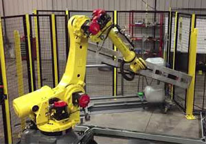 机器人利用运动控制和在线追踪功能实现的工件自动挂链