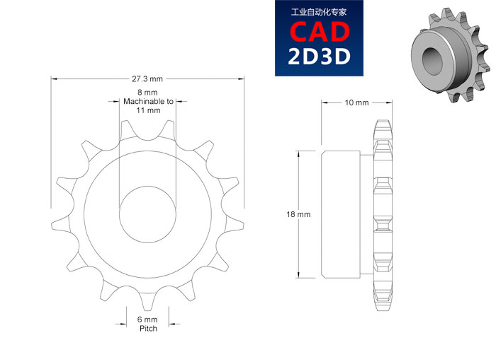 链轮3D源文件下载，SolidWorks和stp格式