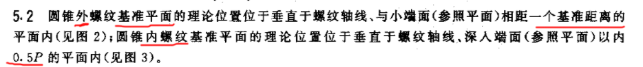 被密封管螺纹标准上的2个的基准平面图搞晕了，原来将内外两个螺纹的图放在一起看，基准平面的含义一下了通俗易懂了