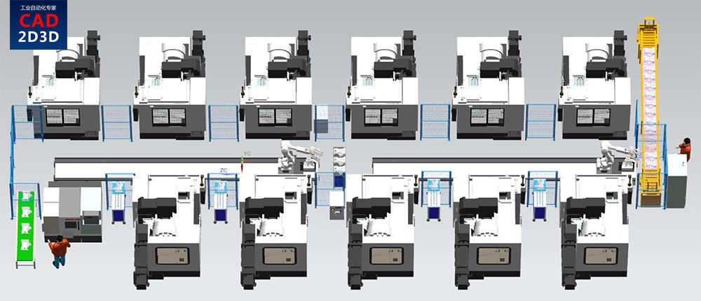 机加工自动化生产线方案设计大师，详细介绍生产线形式、料仓、物流转运、手爪、在线测量、工装夹具的结构形式和设计方法