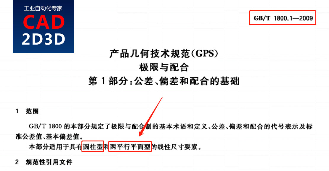 极限与配合 国标 GB/T 1800.1，轴孔配合关系是否适用于线性尺寸（两平行平面）？