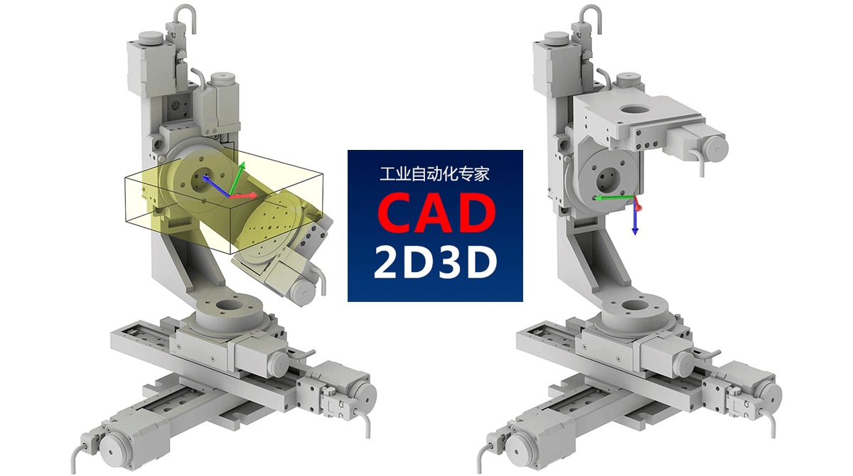 A six-axis Cartesian robot in a non-singular configuration (left) and in a singular one (right) A six-axis Cartesian robot in a non-singular configuration (left) and in a singular one (right)