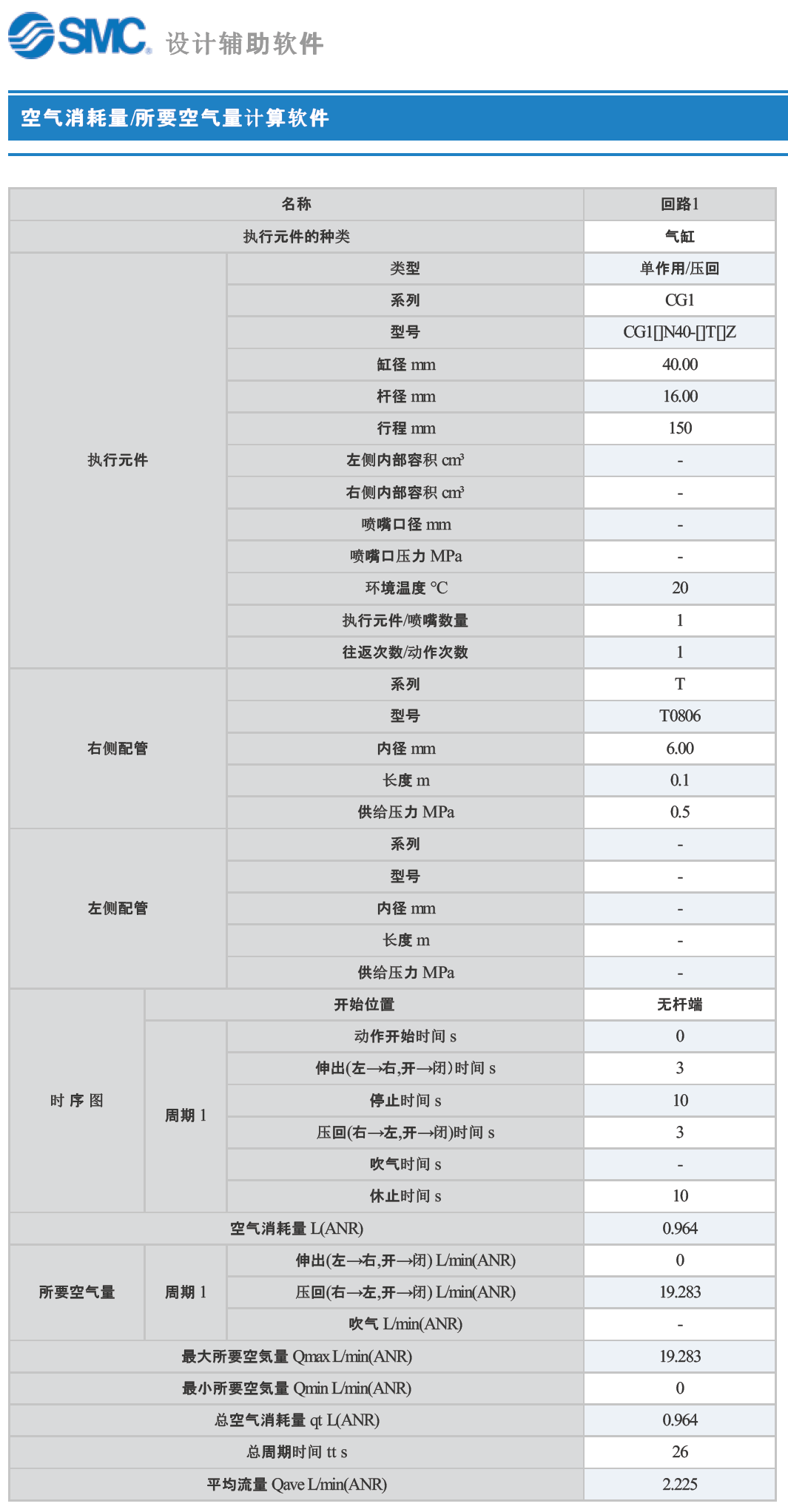 气缸空气消耗量、所需最大流量计算公式，Excel自动计算，免费下载