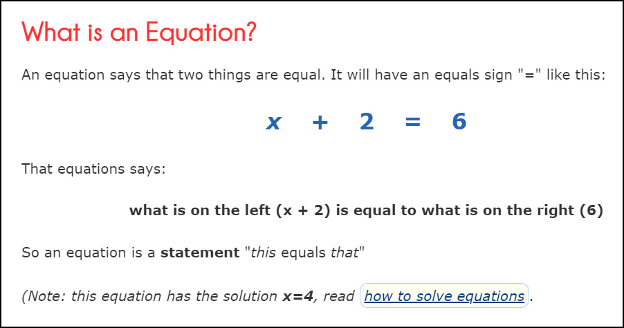 方程和Equation，方程的含义至今我也不理解，但英文单词Equation让我茅塞顿开，这就是为什么要学习英语的原因
