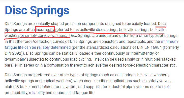 SPIROL 史派洛 蝶形弹簧（Disc Springs）产品规格书，碟簧规格、性能和使用方法详解