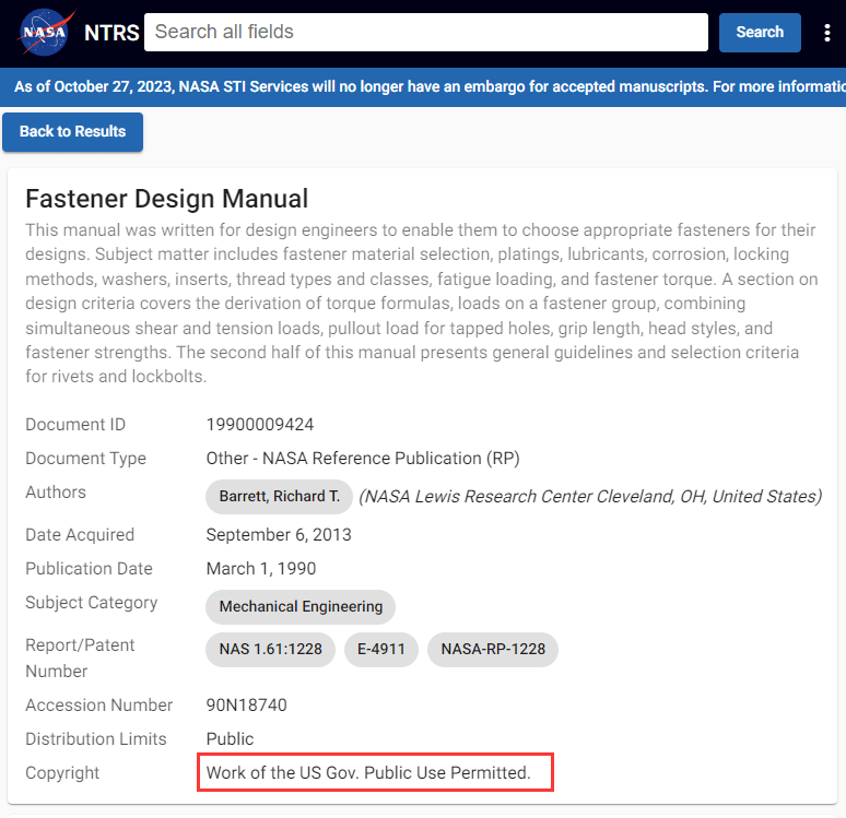 NASA Fastener Design Manual，美国宇航局紧固件设计手册，紧固件选型军用标准，开口弹簧垫圈没有防松作用