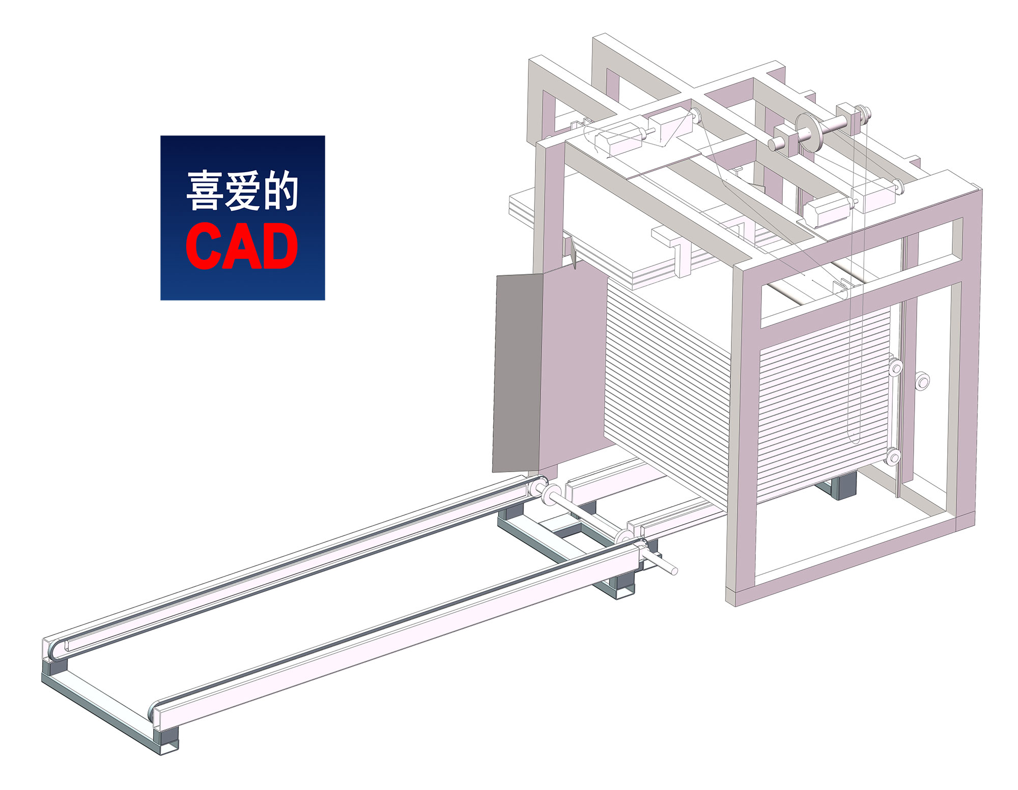 板材自动上料机3D模型免费下载，SolidWorks源文件，STEP通用格式
